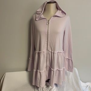 BONGO tiered hooded zip up sweatshirt XL